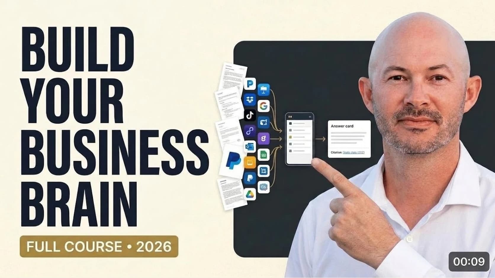 Nick Spisak beside the Build Your Business Brain course thumbnail