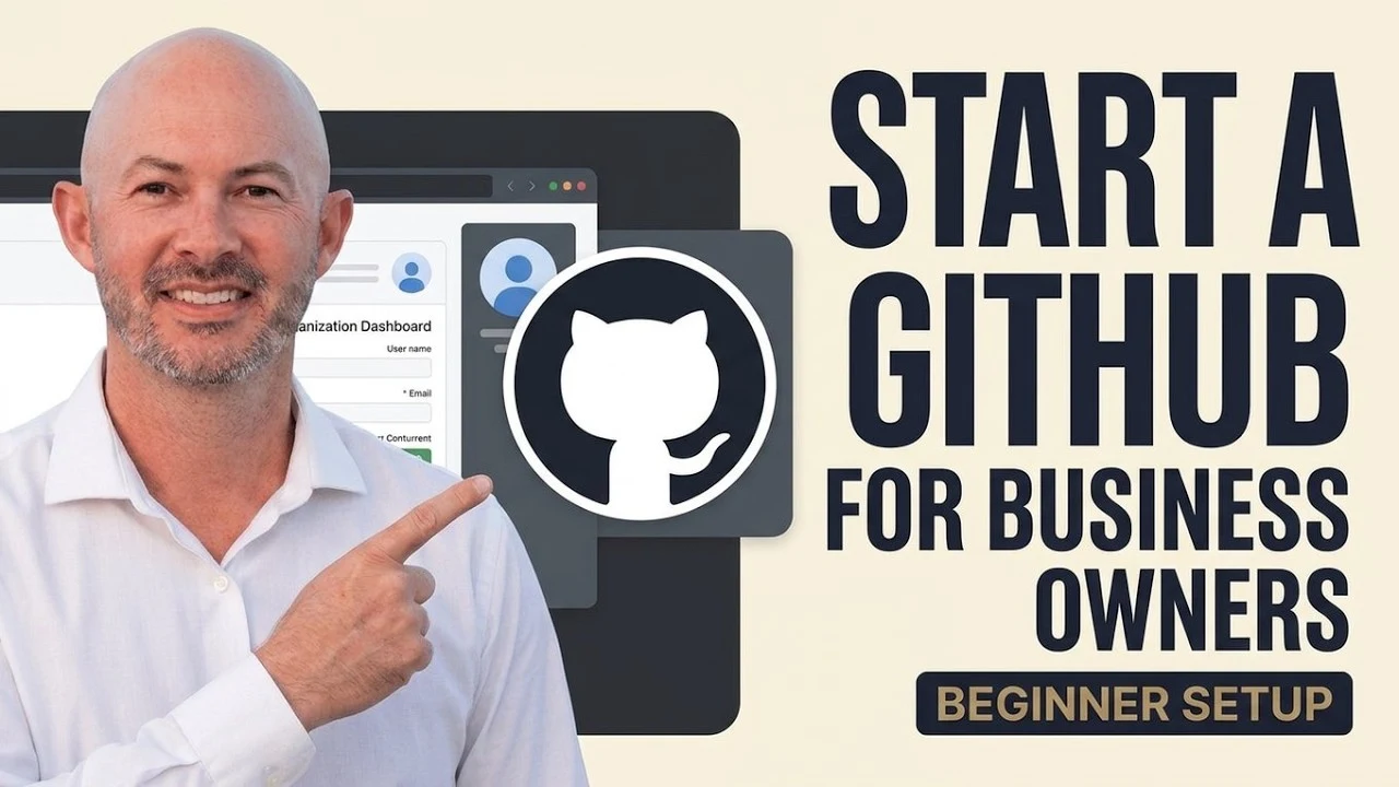 Lesson two thumbnail introducing GitHub setup for business owners